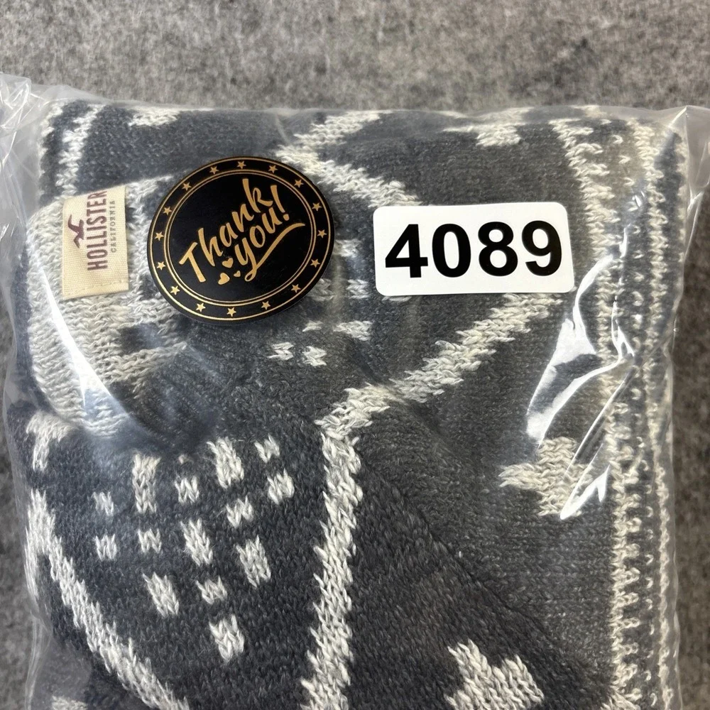 Hollister Sweater Dress Women's Medium Gray & White Geometric Tribal Fair Isle